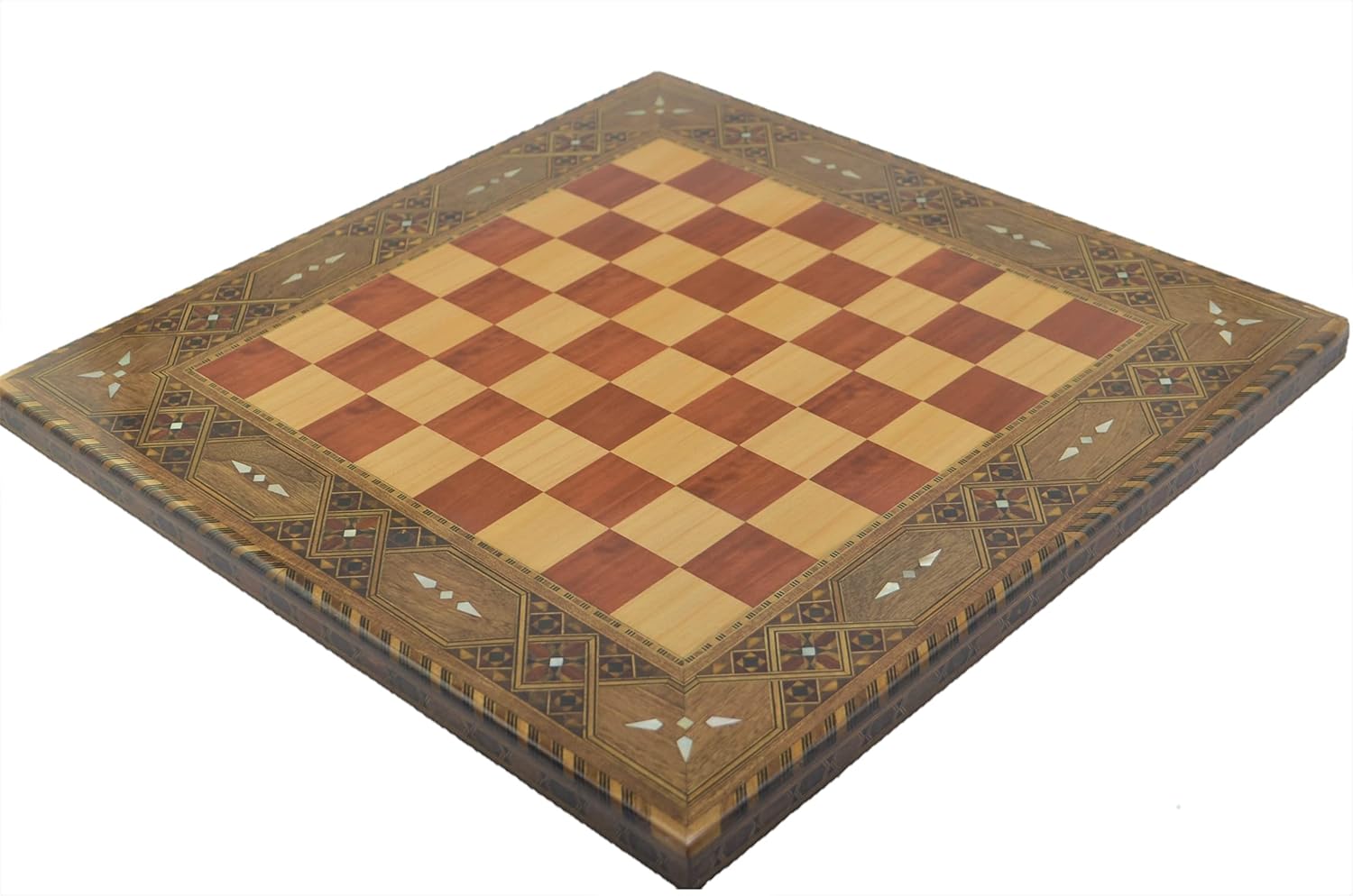 Metal Chess Set for Adults,Spanish Soldiers Handmade Pieces and Natural Solid Wooden Chess Board with Rose or Walnut Sytle (Rose)