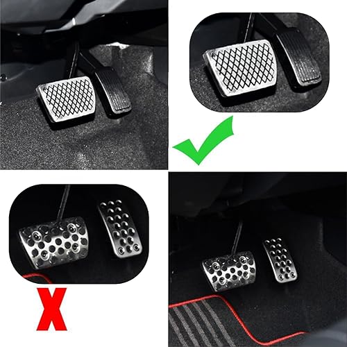 Miniatura 6 de Cubiertas antideslizantes para pedales de Honda 10th Civic, de aluminio, no requiere perforaciones, para el pedal del freno y pedal del acelerador.
