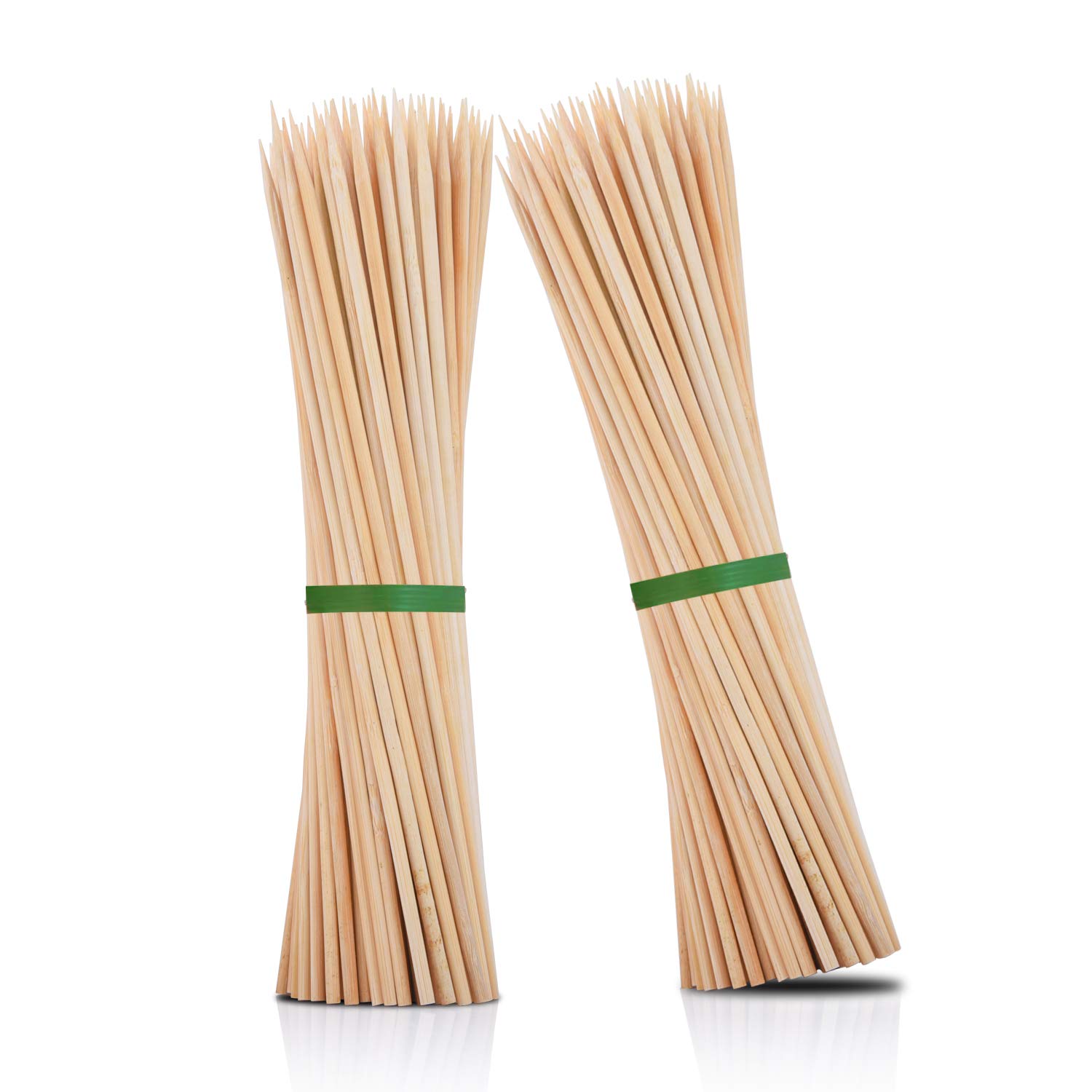 Minisland Premium 10 Inch Bamboo Wooden Skewers for Kabobs 4mm Thick Round BBQ Heavy Food Sticks 100 Counts -MSL166