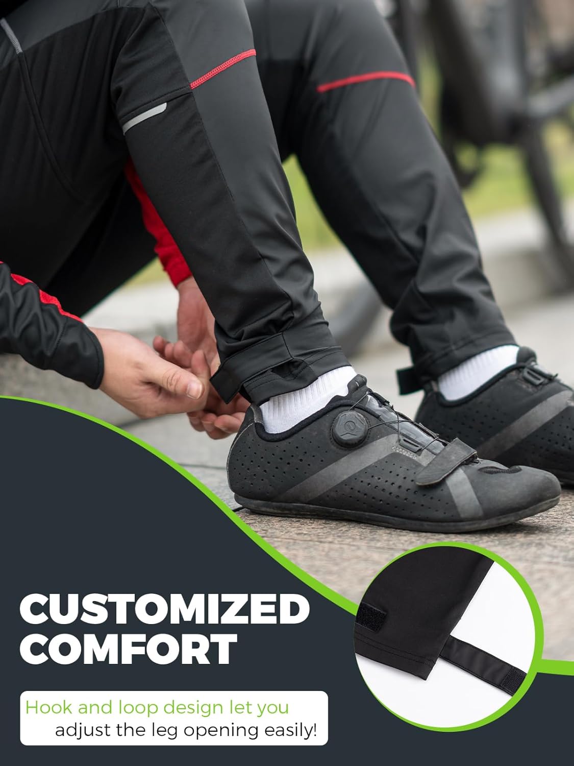 ROCKBROS Mens Cycling Pants, Thermal Mountain Bike Pants with Zippered Pockets, Windproof Riding Pants for Men - Image 4