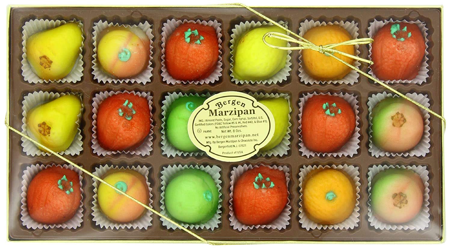 Bergen Marzipan M-1 Assorted Fruit, 8 Ounce: Grocery & Gourmet Food