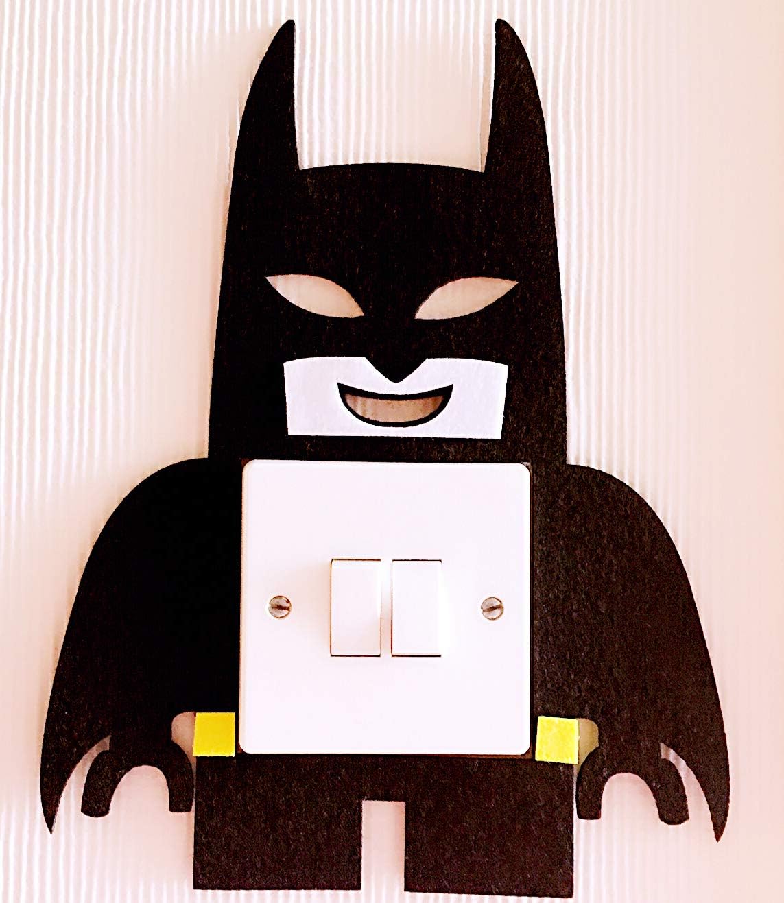 3D Superheroes Light Switch Wall Stickers, Batman, Marvel Avengers, Iron Man, Captain of America, Hulk, Thor, Felt Material, Children Bedroom(LEGO Batman (Width: 19.5cm))