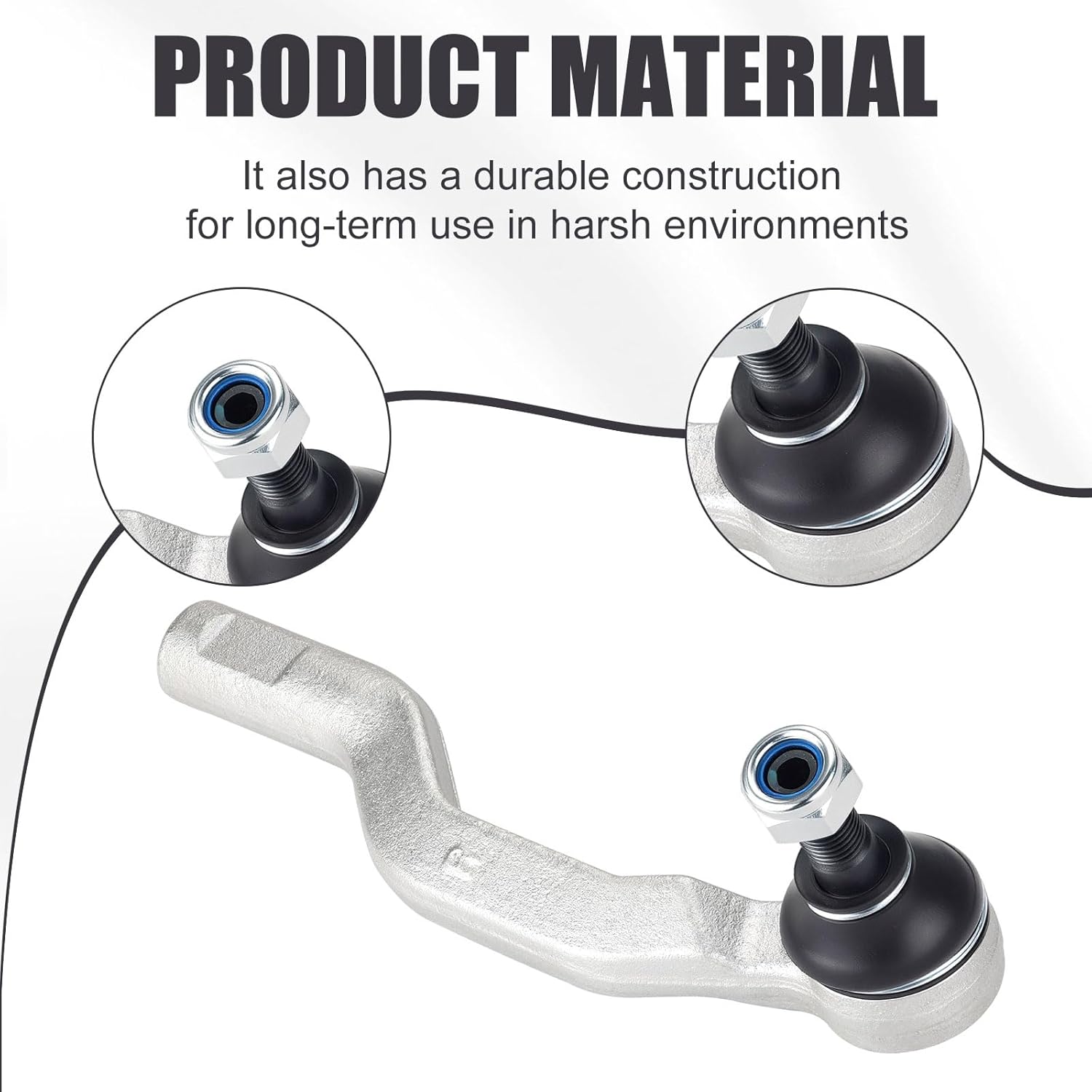 Heavy Duty Left & Right Tie Rod Ends for Polaris General RZR 1000 XP RZR Turbo XP 2017-2024 7061229 7061228