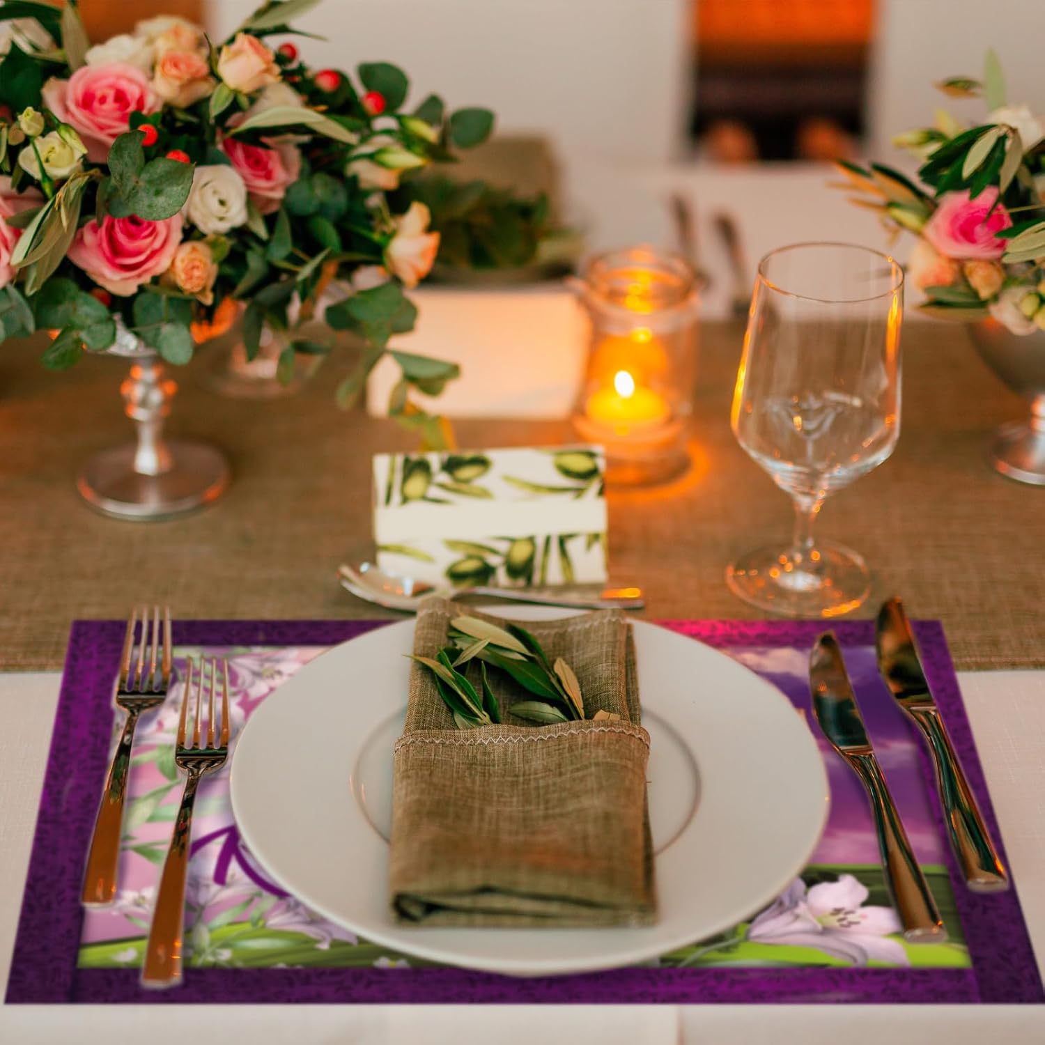 50 Pieces Easter He is Risen Placemats Disposable Spring Lilies Flowers Table Mats Paper Place Mats with Easter Egg Floral Cross Design for Kitchen Dining Coffee Home Parties Decor, 12 x 16 Inch
