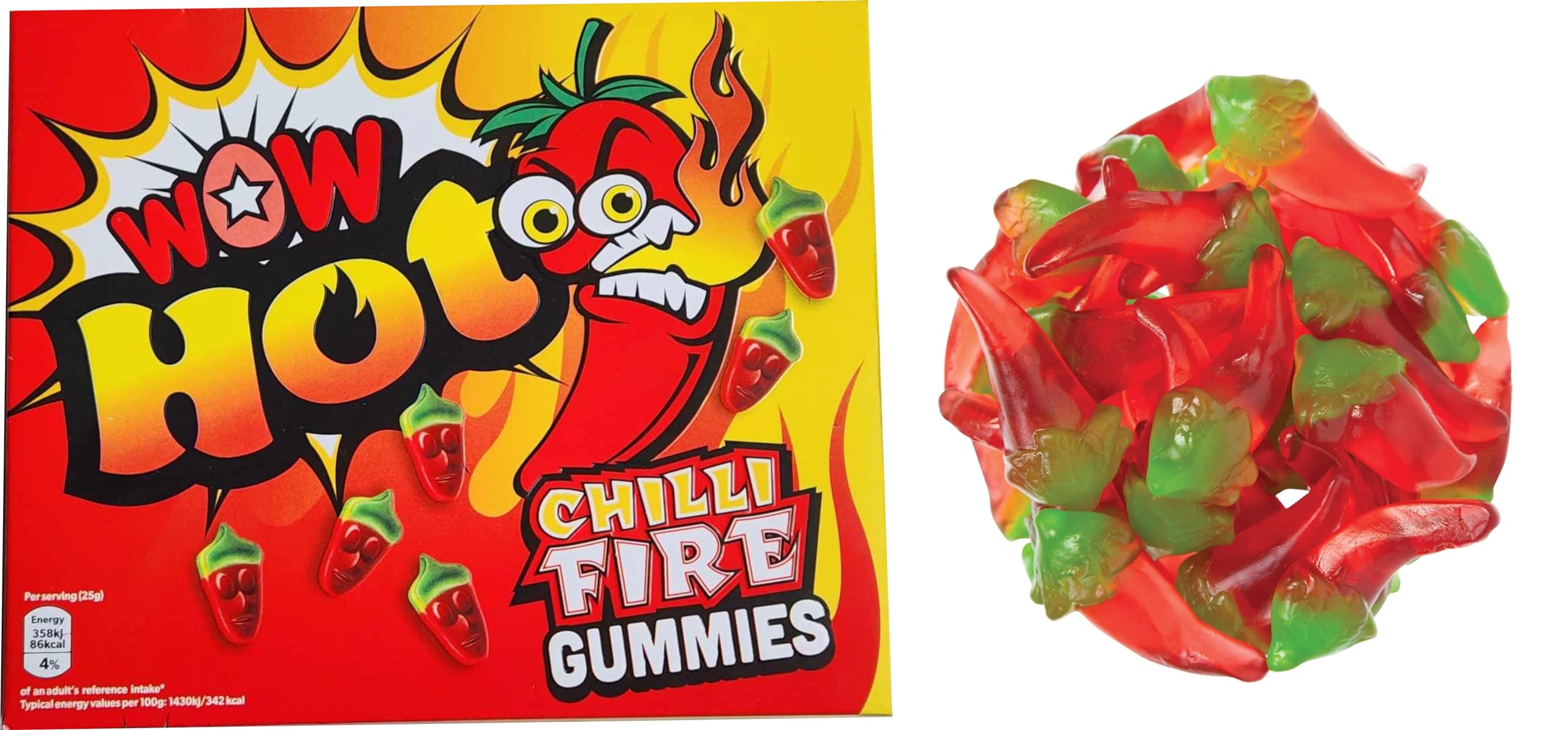 Chilli Gummy sweets set 2x chilli bears and 2x chilli sweets. Great fun..Chilli Gummy Bear The 'Inferno Bite ' - Extreme Spicy Gummy Candy Challenge. Chilli fire Gummy sweets Pack of 2 (300g)