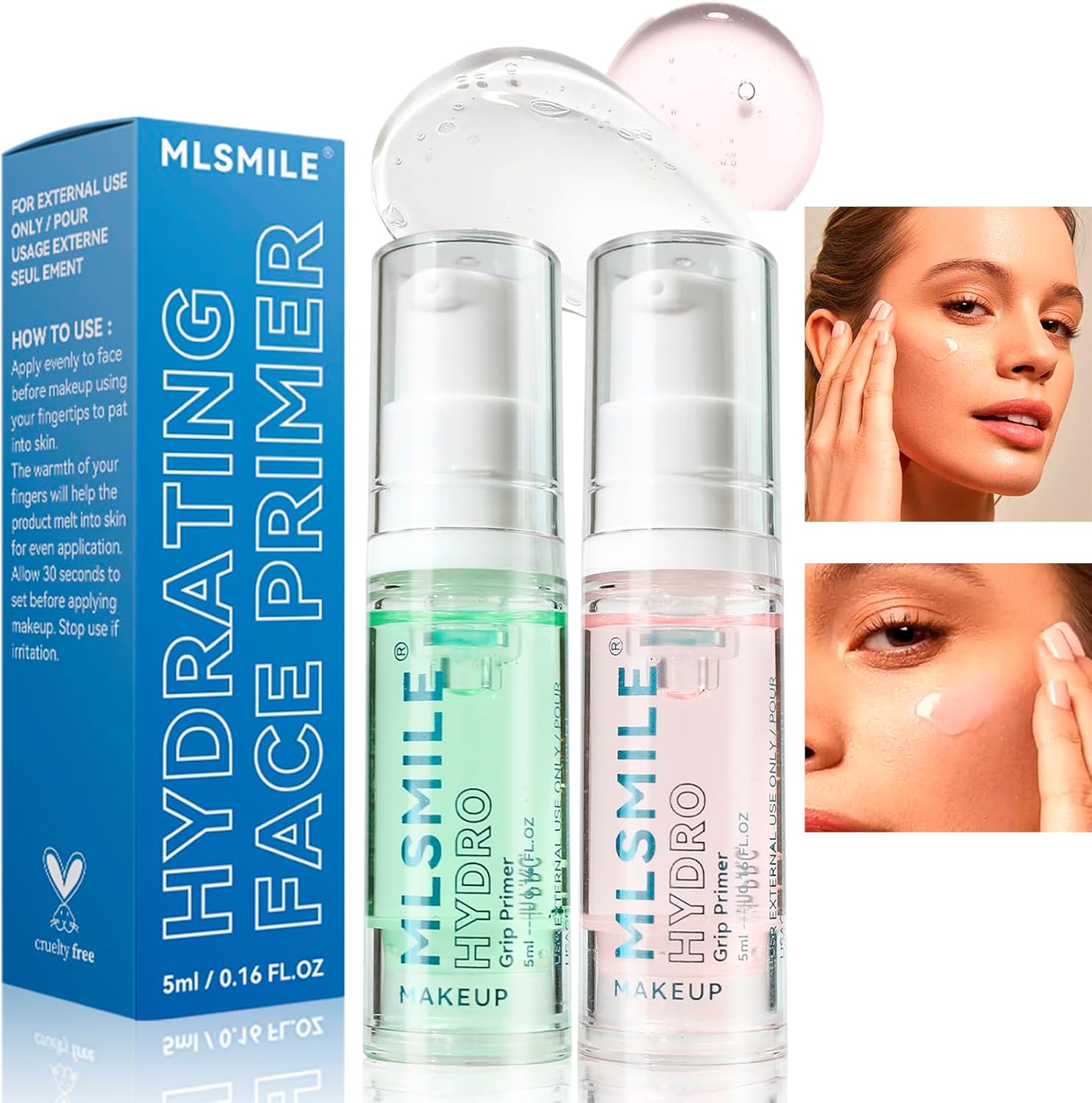 Sitovely 2 stuks hydraterende primer, jelly face primer, perfecte gel gebaseerde en hydraterende primer, vult poriën en fijne lijntjes op, make-up primer voor alle huidtypes (2 x 5 ml) Sitovely 2 stuks hydraterende primer, jelly face primer, perfecte gel gebaseerde en hydraterende primer, vult poriën en fijne lijntjes op, make-up primer voor alle huidtypes (2 x 5 ml)