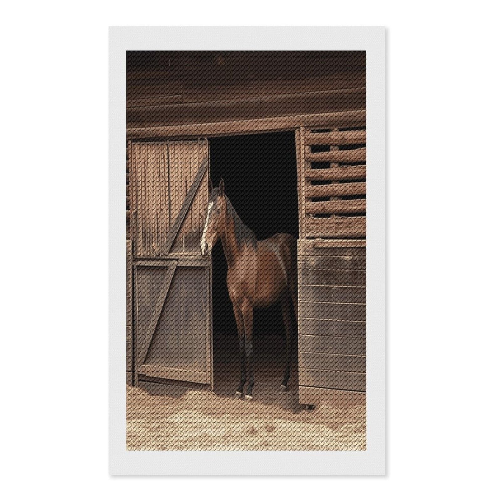 FekiLoot Barn Horse Diamond Art Kits for Adults Diamond Painting Kits for Beginners DIY Diamond Art Kits Round Full Drill Diamond Dot Gem Painting for Home Wall Decor Gift 12"x20"