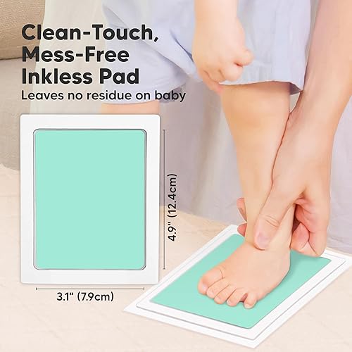 Miniatura 327 de Kit de 4 manos y huellas de bebé sin tinta, almohadilla de tinta sin desorden para recuerdo de recién nacidos, kit de huellas de nariz de perro
