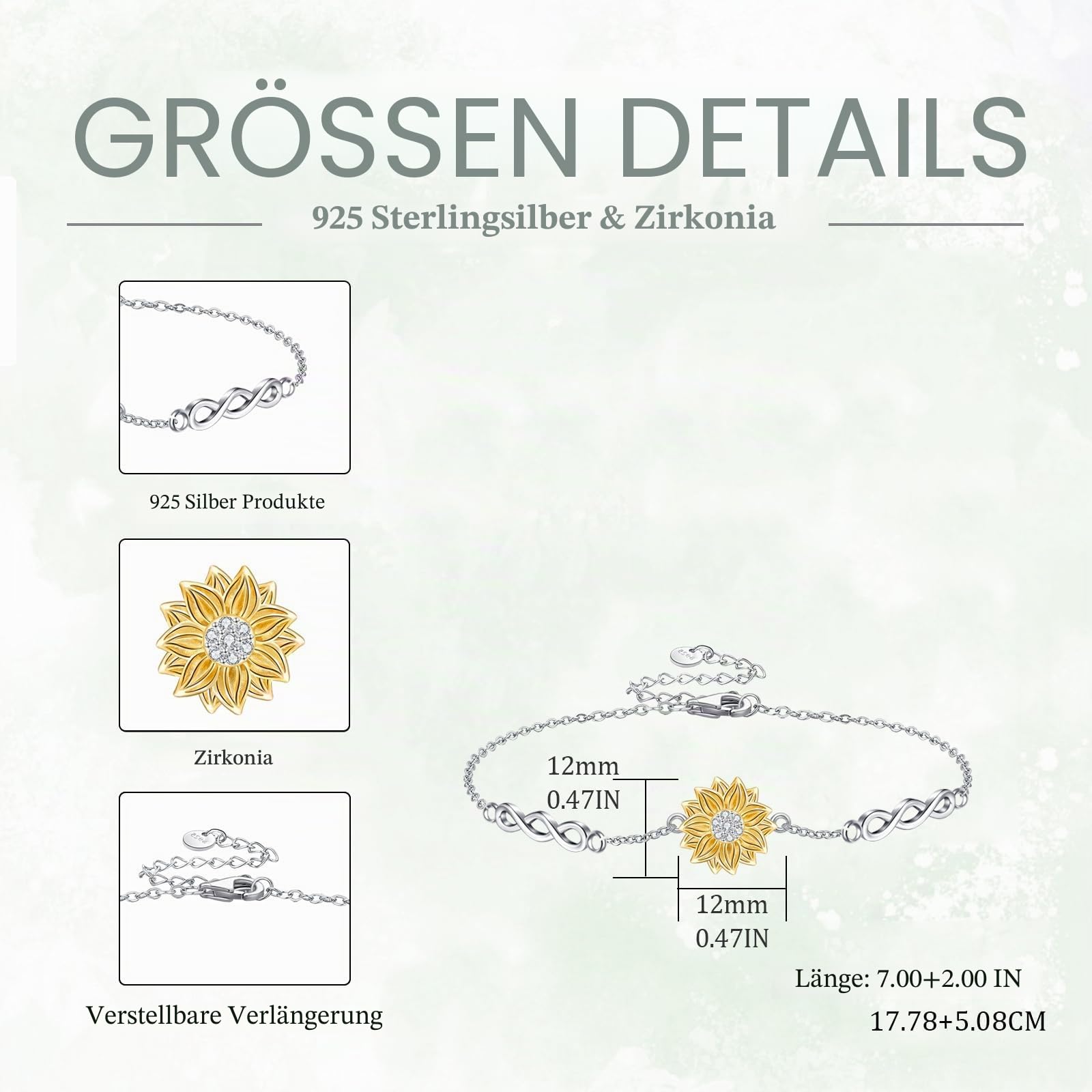 POPLYKE Paw Print/Moos Achat/Kreuz Armband Sterling Silber Verstellbare Armband für Damen Schmuck für Mama