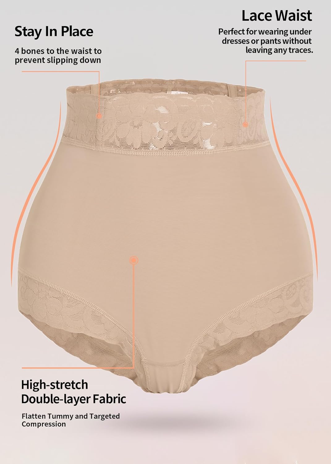 SHAPSHE Butt Lifter Panties Seamless Shapewear Short Faja Colombiana Levanta Cola Girdles for Women Extra Firm Tummy Control Thong Shapewear Mid Waist Shaping Panty Beige XS - Image 3