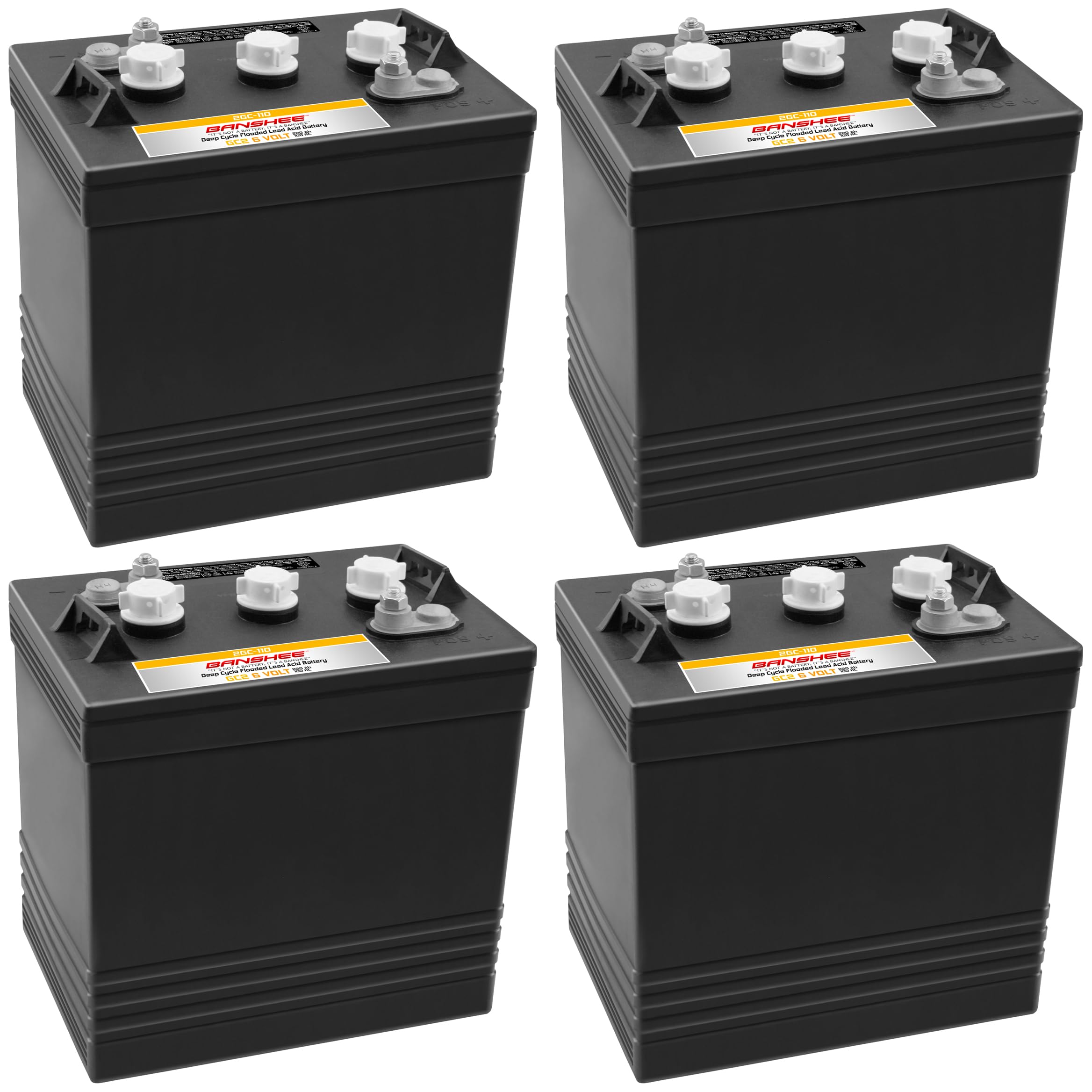 Amazon.com: 4 Pack (24V Combo) of Banshee Heavy Duty 6V Flooded