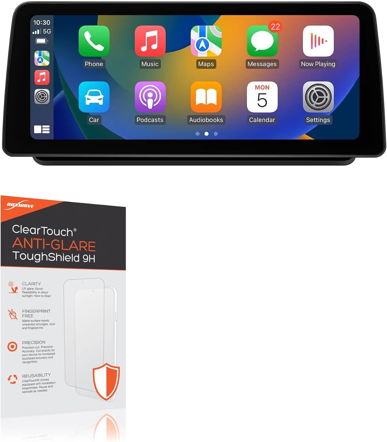 BoxWave Screen Protector Compatible with Roadanvi Android Car Stereo (12.3 in) - ClearTouch Anti-Glare ToughShield 9H (2-Pack), Anti-Glare 9H Tough Flexible Film Screen Protector