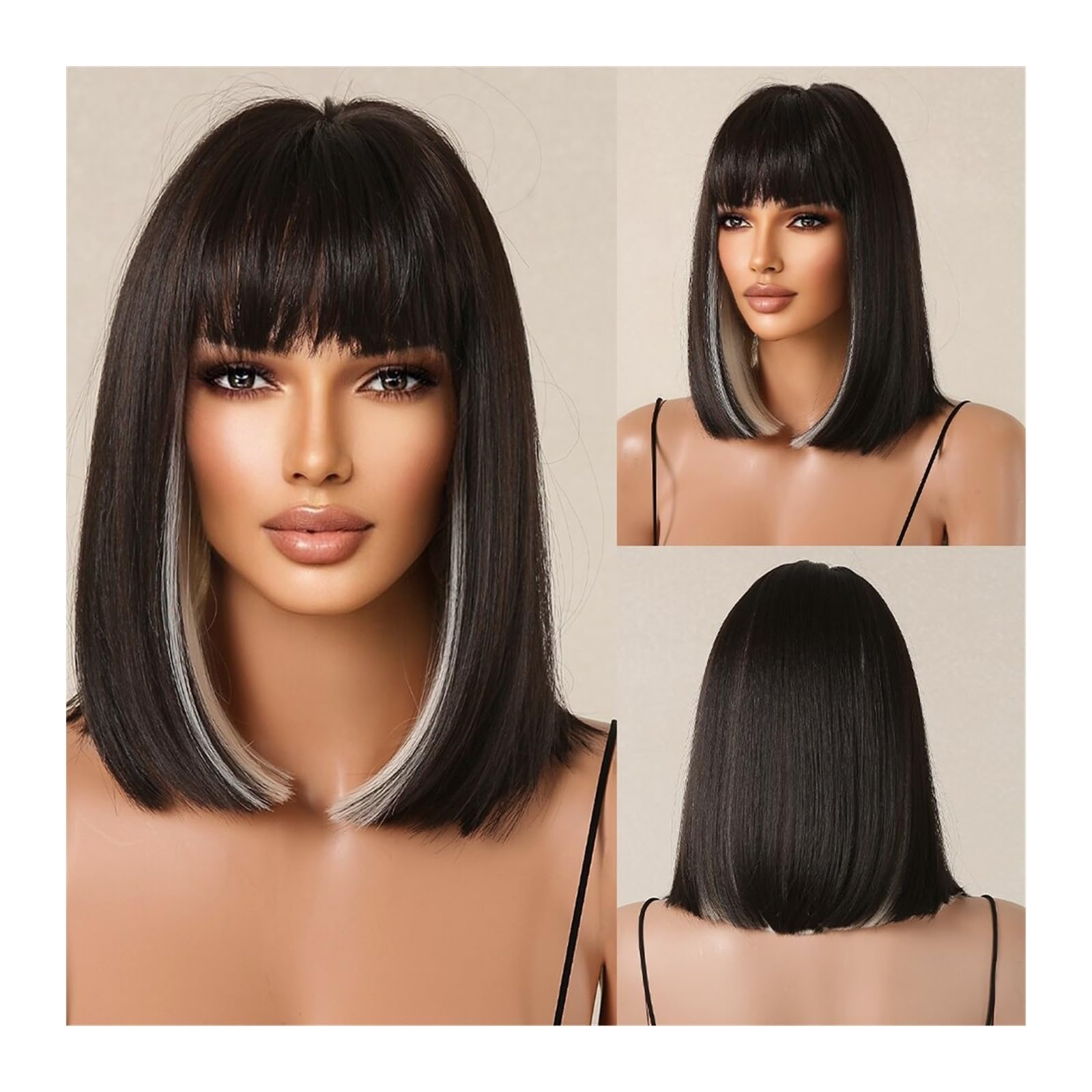 Amazon.co.jp: フルウィッグ ナチュラル合成ストレートヘアストレート 