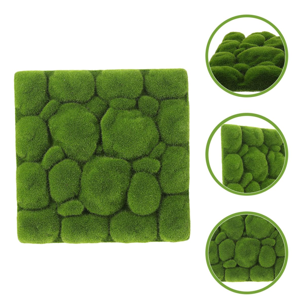 Abaodam Pannelli di Muschio Artificiale 3 Pezzi Floccati Leggeri per Decorazioni da Giardino e Pareti Interne ed Esterne Stile Moderno Nordico 30X30 CM