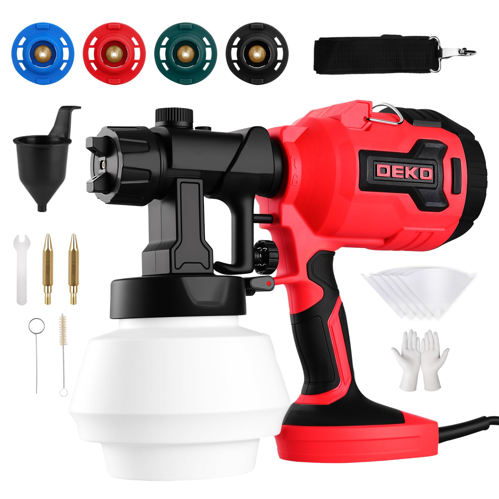 700W Electric Paint Sprayer With 1400ml Tank – 5 Nozzles, 3 Spray Patterns For Furniture, Fences, Walls & More