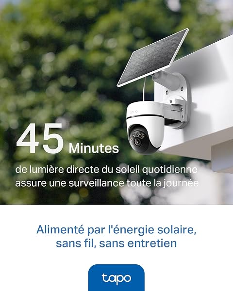 Tapo C610 Kit 2K 3MP Caméra WiFi Extérieur sans Fil avec Panneau Solaire, 360° PTZ Caméra Surveillance à Batterie 6700mAh, Détection Humaine, Vision Nocturne à Couleurs, Suivi AI, IP65 - 4