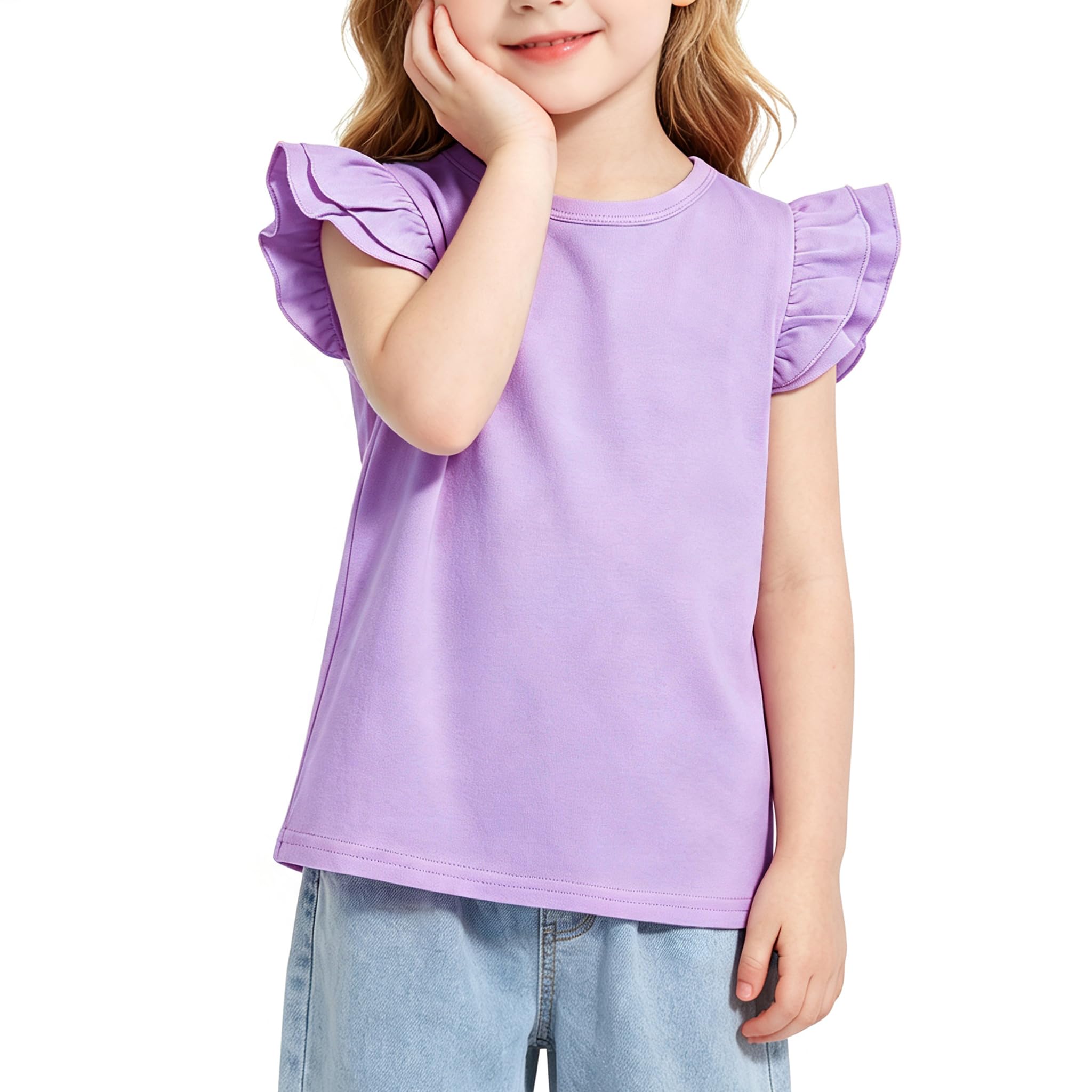 Magic Park 1-14Y Toddler Girl Cotton T Shirt Kids Ruffle Tee Top
