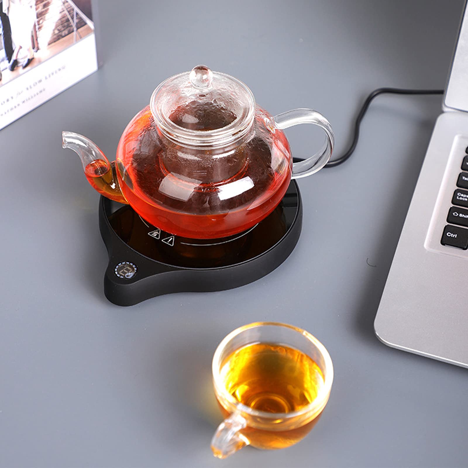 Calentador de Tazas de Café Calentador de Bebidas Eléctrico con Cinco Temperaturas, Calentador de Café para Leche de Té de Cacao, Calentador de Tazas de Cera hasta 212 ℉ / 100 ℃