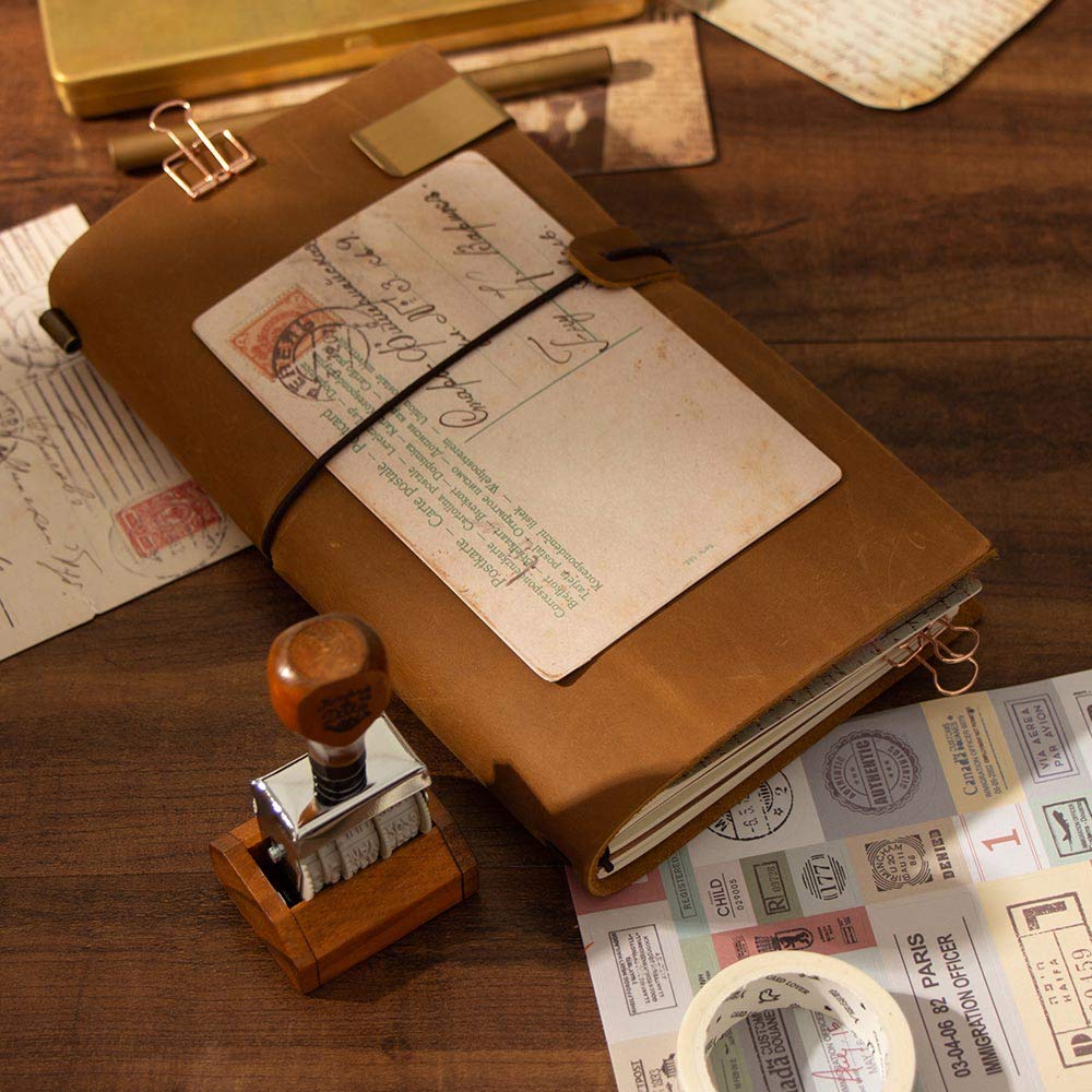 zeszyty, Notatnik podróżnika Dziennik Skórzany ręcznie robiony notatnik Skóra bydlęca Szkoła Vintage Stacjonarne Mini(12x21cm)