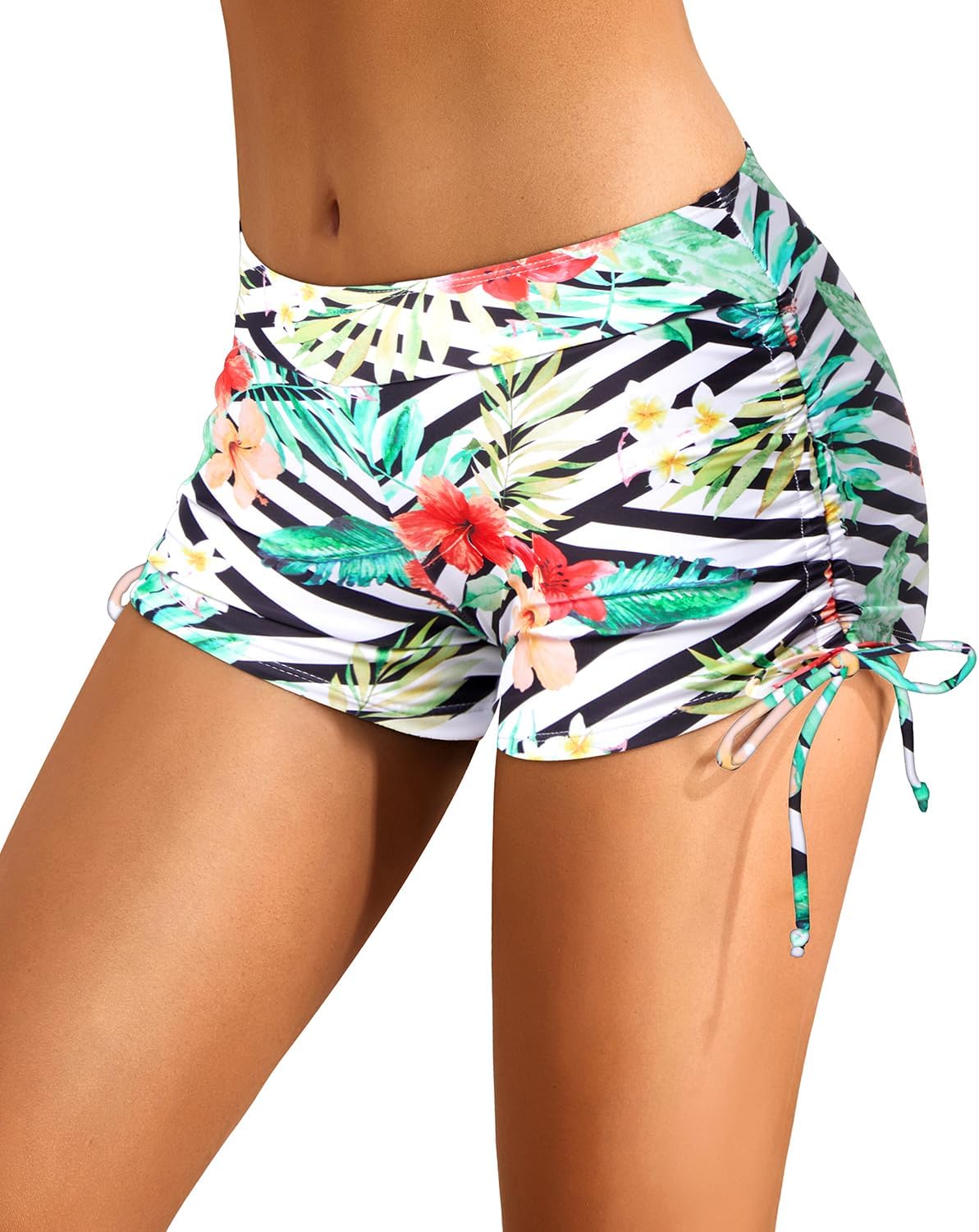 Holipick Women Swim Shorts Tummy Control Swim Bottoms Boyleg Swimsuits Shorts Bathing Suit Bikini Bottoms