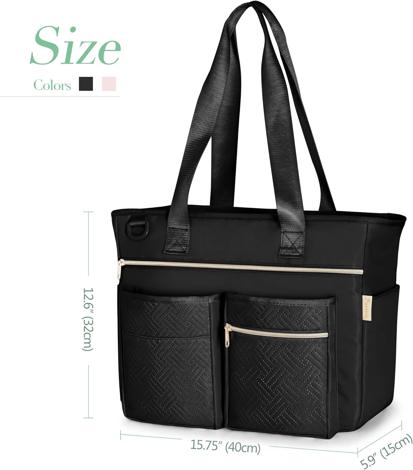 Fasrom Teacher Tote Bag for Work Women, Large Teacher Utility Bag with Padded Sleeve for up to 15.6 Inches Laptop and Teacher Supplies, Black - Image 7