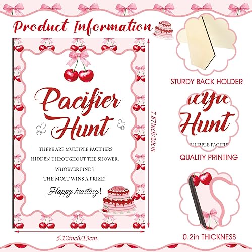 Miniatura 4 de Thyle Juego de 51 piezas de chupete de caza para baby shower, incluye signo de caza y 50 chupetes acrílicos para decoración de juegos de baby