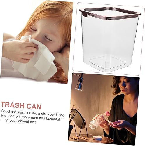 Miniatura 7 de ULTECHNOVO Cesta de acrílico grande para el hogar para baño contenedor de basura portátil papelera oficina garaje para el hogar dormitorio