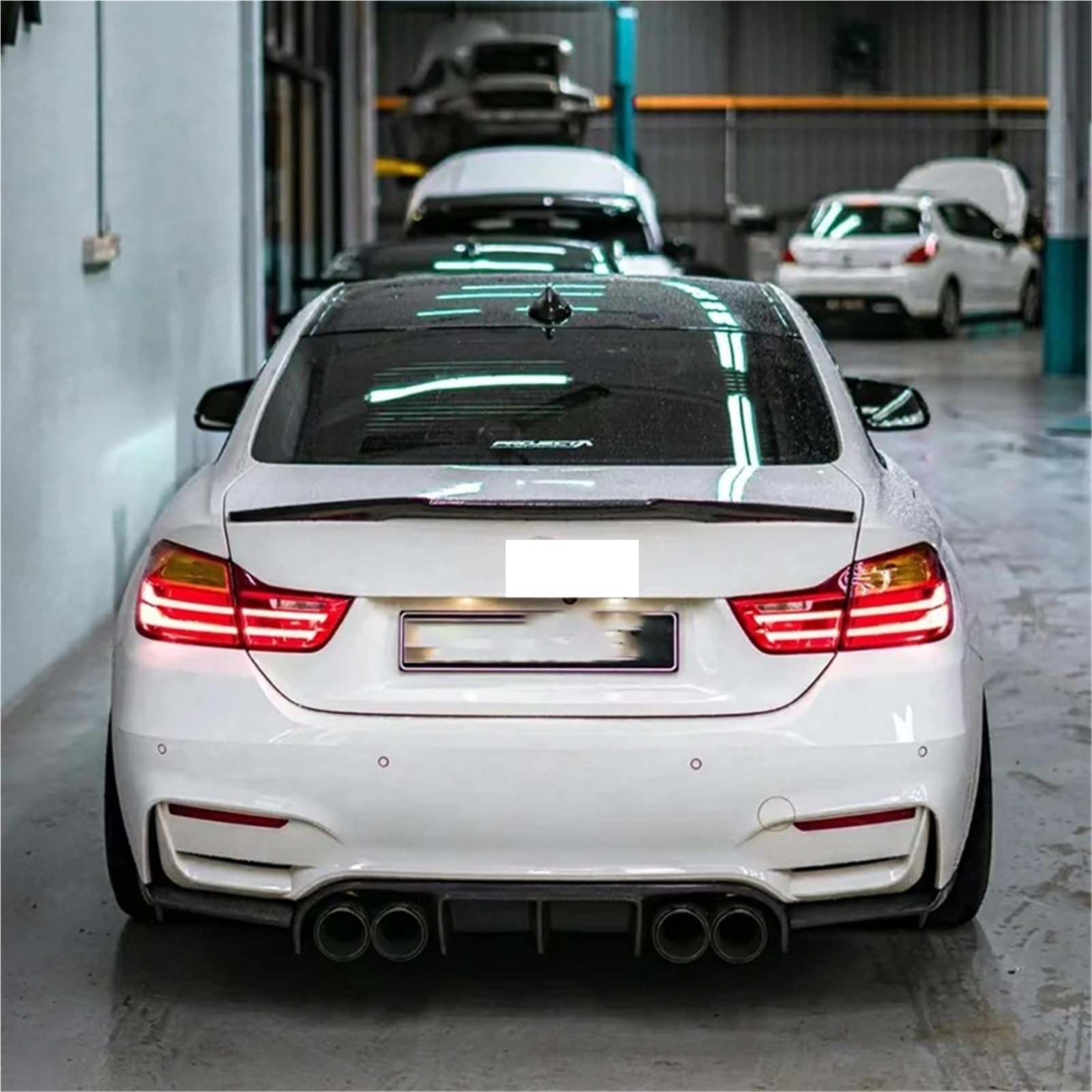 Arrière Becquet pour BMW Série 4 F32 Coupé 2 Portes 2014-2020 Année pour M4 Style Couvercle Coffre Arrière Spoiler Ailes ABS Plastique Tuning Kit Spoiler(Blanc)