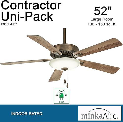 Miniatura 4 de MINKA-AIRE F656L-HBZ Contractor Uni-Pack - Ventilador de techo con cadena LED de 52 pulgadas en acabado de bronce tradicional