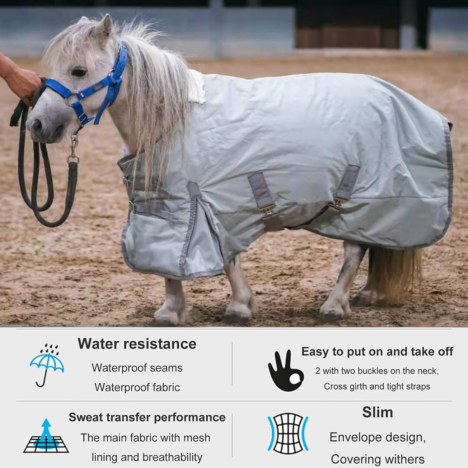 Coperta Cavallo Invernale Coperta In Spugna Per Cavalli - Modello Towel, Diverse Misure E Colori Coperta Cavallo Sportiva Misure Multiple - Foto 5