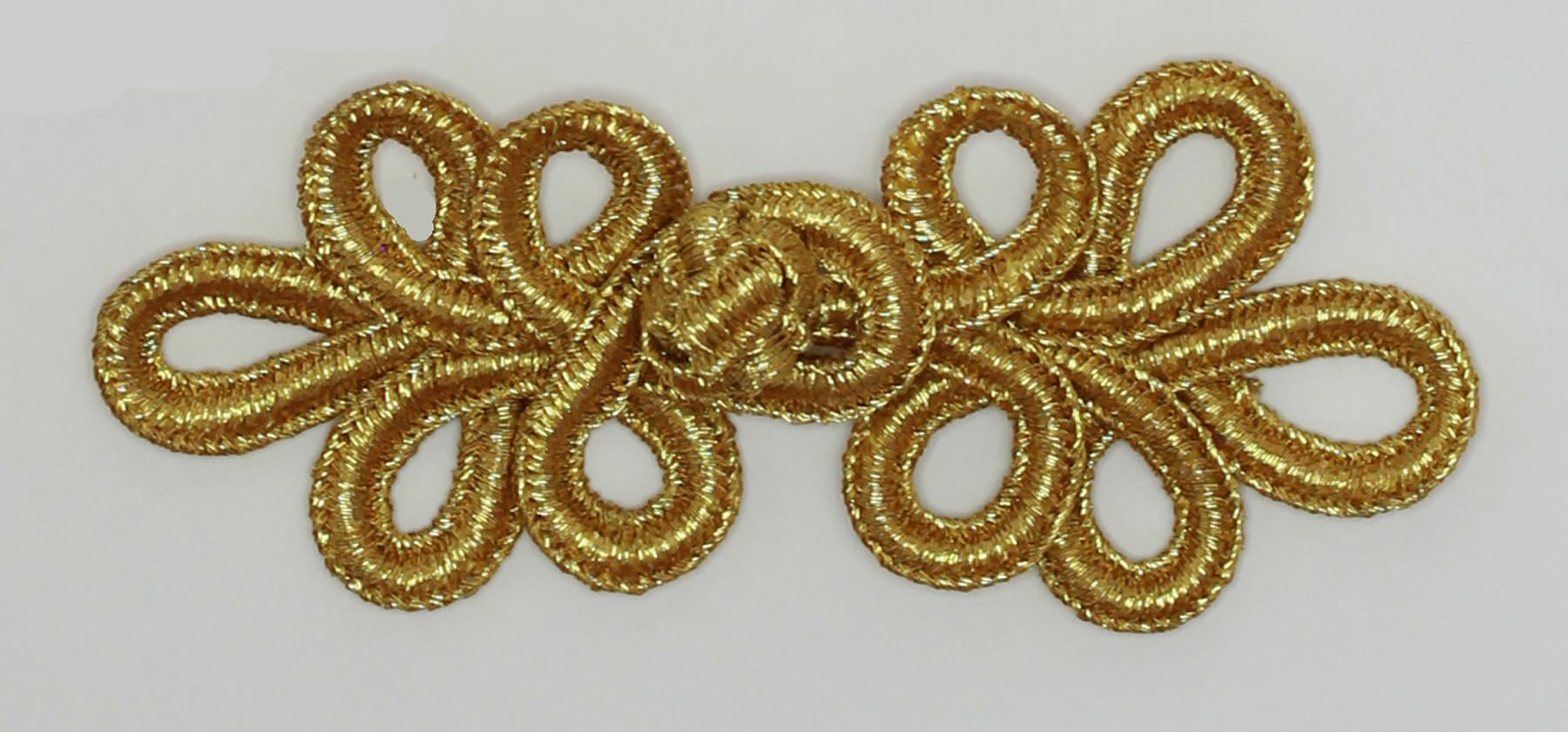 5 Sets/Pairs Hnad Stitches Frog Fasteners Chinese Buttons Knots Size 9 cm x 3.5 cm #S6 (Metallic Gold)