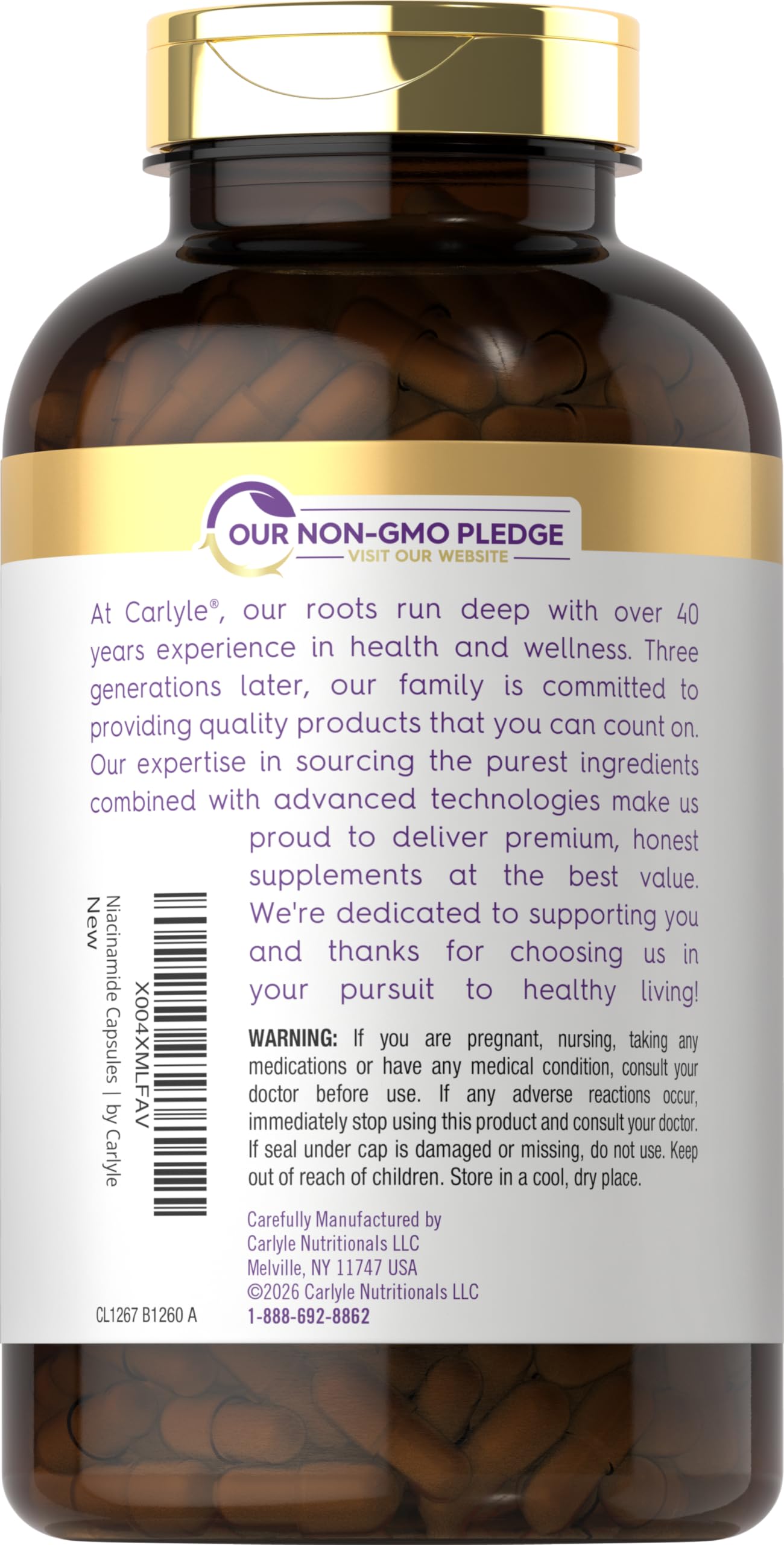 Carlyle Niacinamide 1000 mg | 300 Capsules | High Potency Formula — Amazon image 3