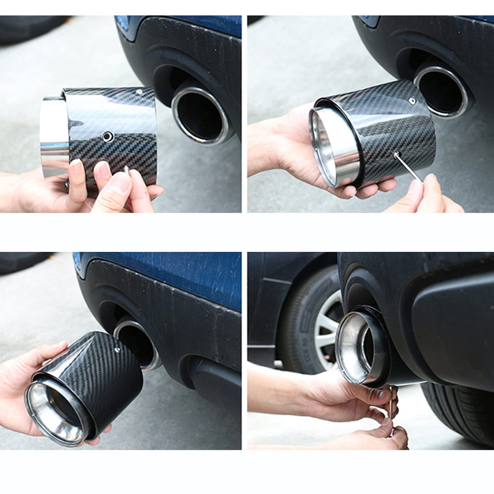 1 Paar Auto Schwarz Glänzend Kohlefaser Auspuff Endrohre, Für Mini Cooper F54 F55 F56 F57 F60 R55