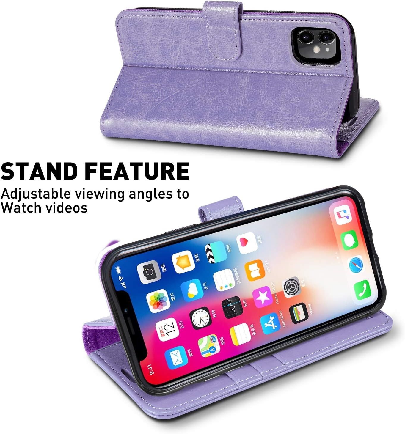 Limited Discount iPhone 11 Wallet Case,6.1-inch,MONASAY [Glass Screen Protector Included][RFID Blocking] Flip Folio Leather Cell Phone Cover with Credit Card Holder for Apple iPhone 11