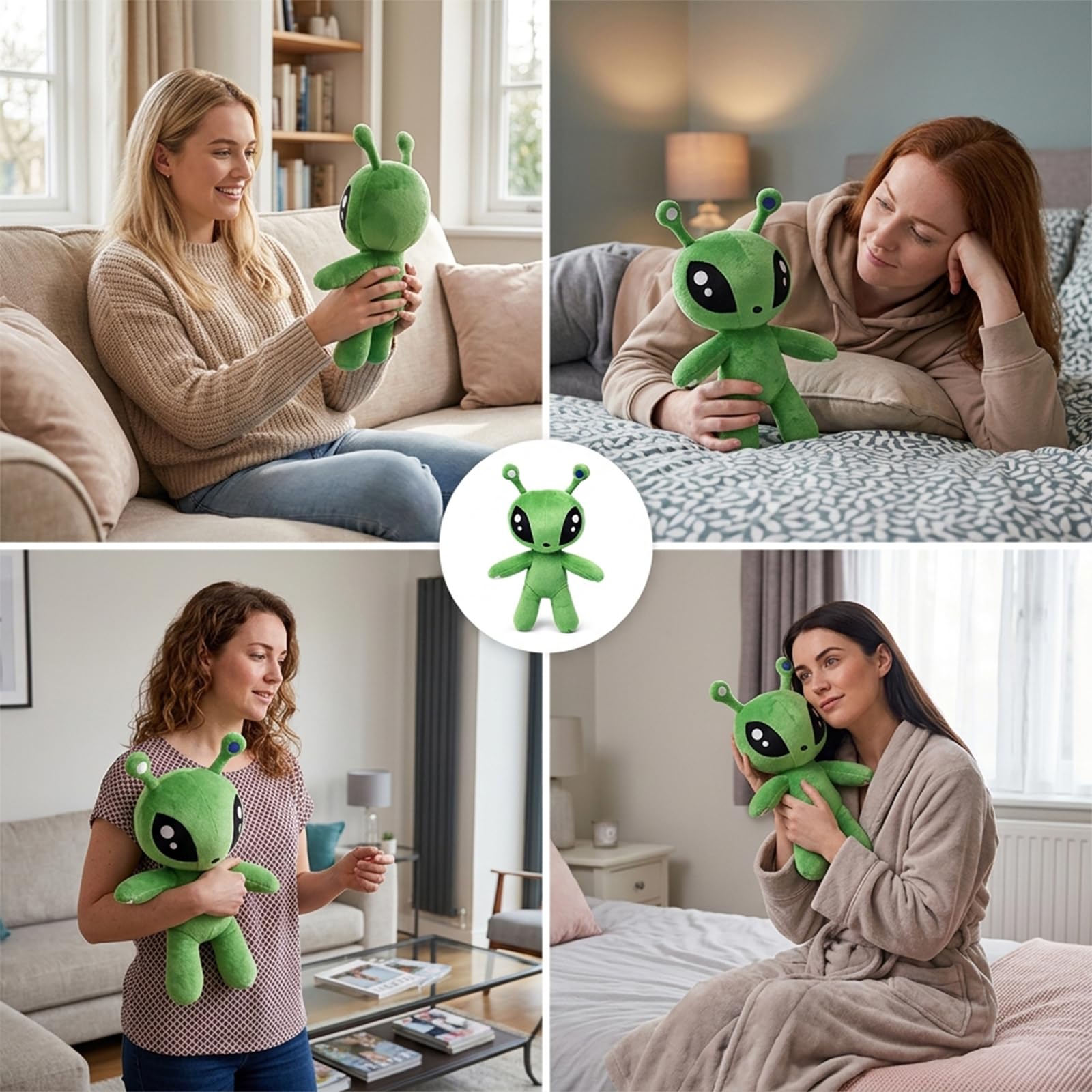 Alien Plush, Green Space Alien Plush Doll, Extraterrestrial Soft Toy, Soft Alien Creature Pillow Figure, Cute Plushies for Boys and Girls, for Bedroom Decor and Imaginative Play — view 7