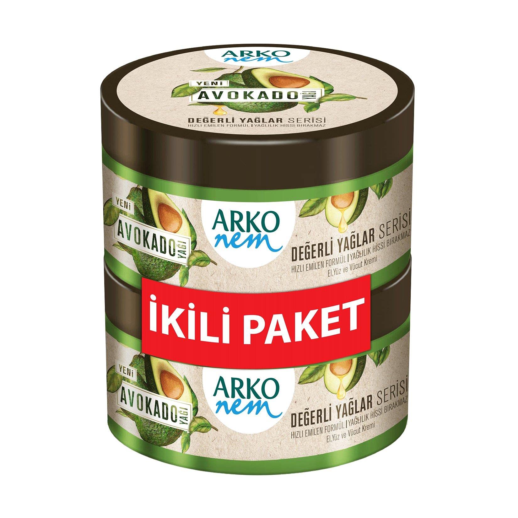Arko Nem Değerli Yağlar Avokado Yağı El ve Vücut Kremi 2 x 250 ml