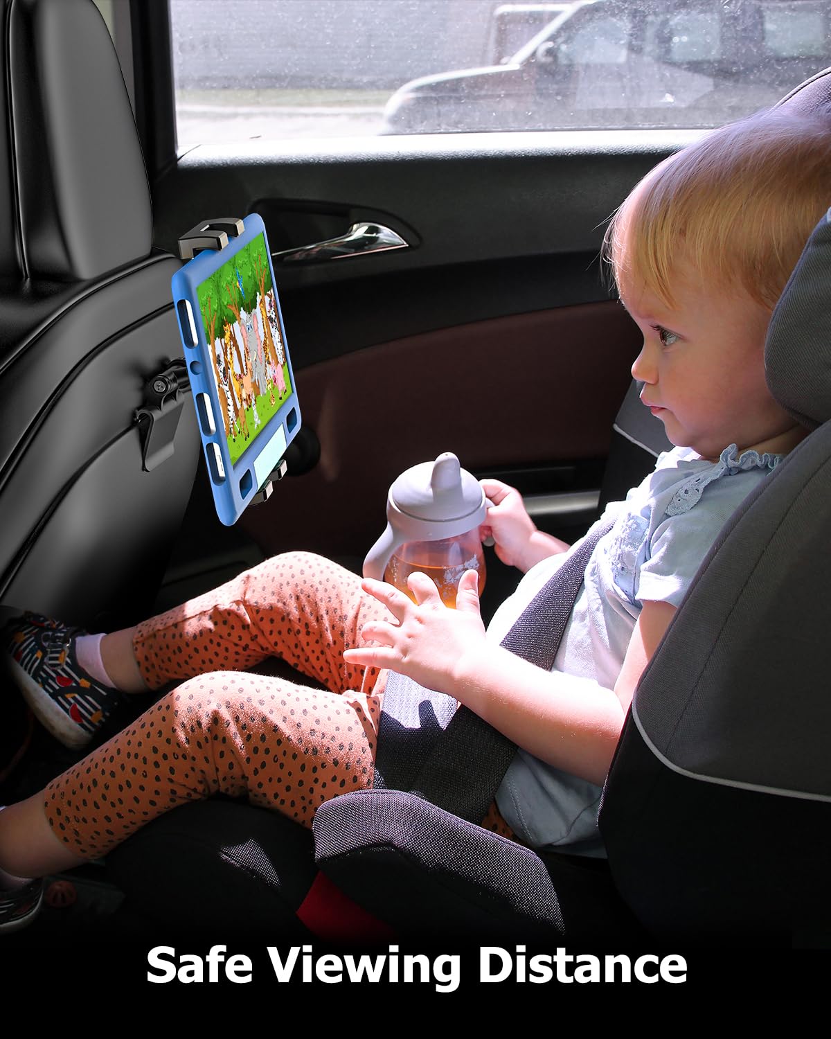 Tesla Tablet Halterung Rücksitz, Model 3/Y Kopfstützenhalterung für Kinder | Tesla Kopfstütze iPad Halter [Kugelkopf aus Metall & 360° Drehung] für iPad Pro Air Mini, Galaxy, Fire, Handys, 4–13"