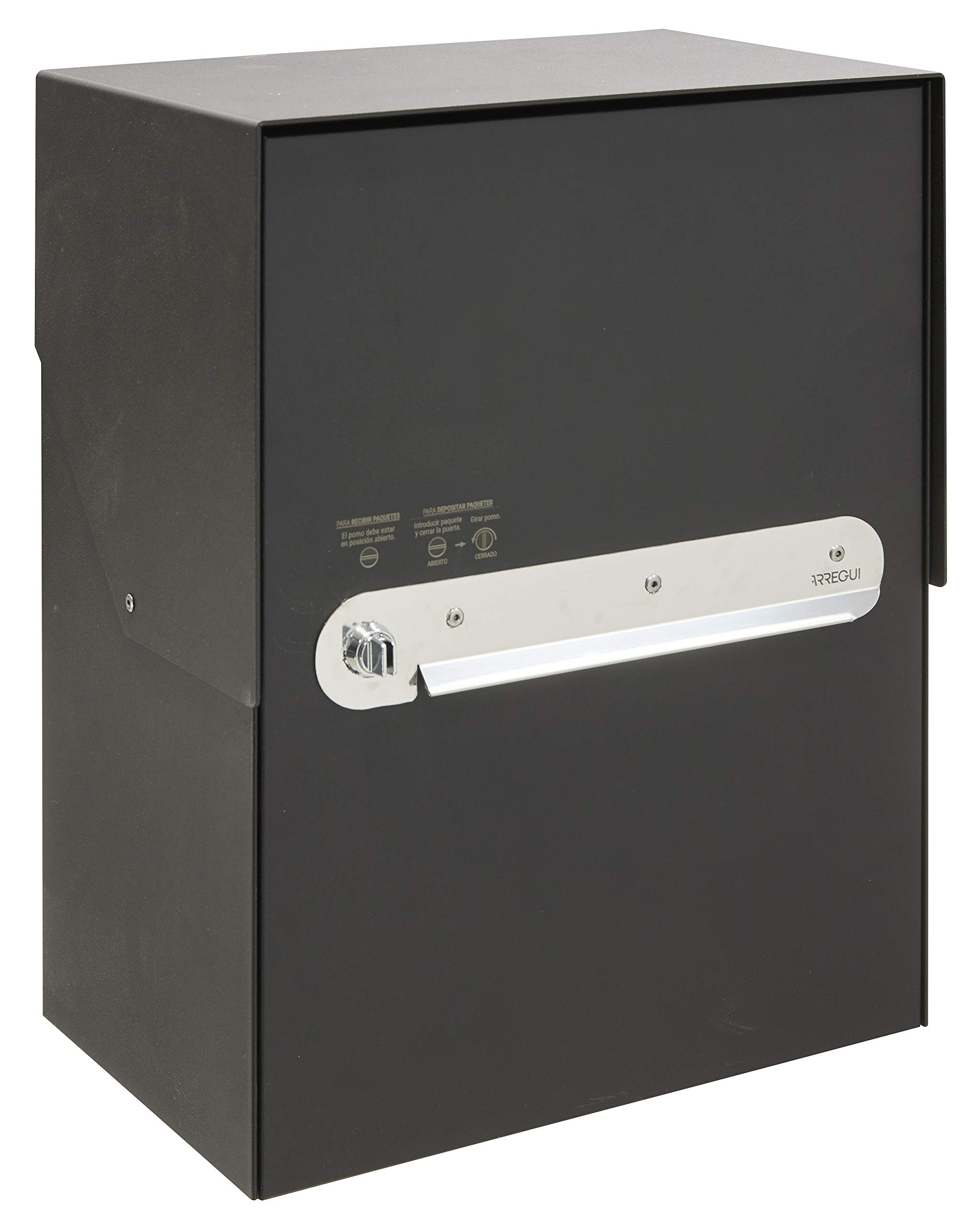 Arregui Bigpack EP2004 Individual de Acero para Paquetería Grande | Buzón para Paquetes | 46 x 35,5 x y 23,5 cm | Negro