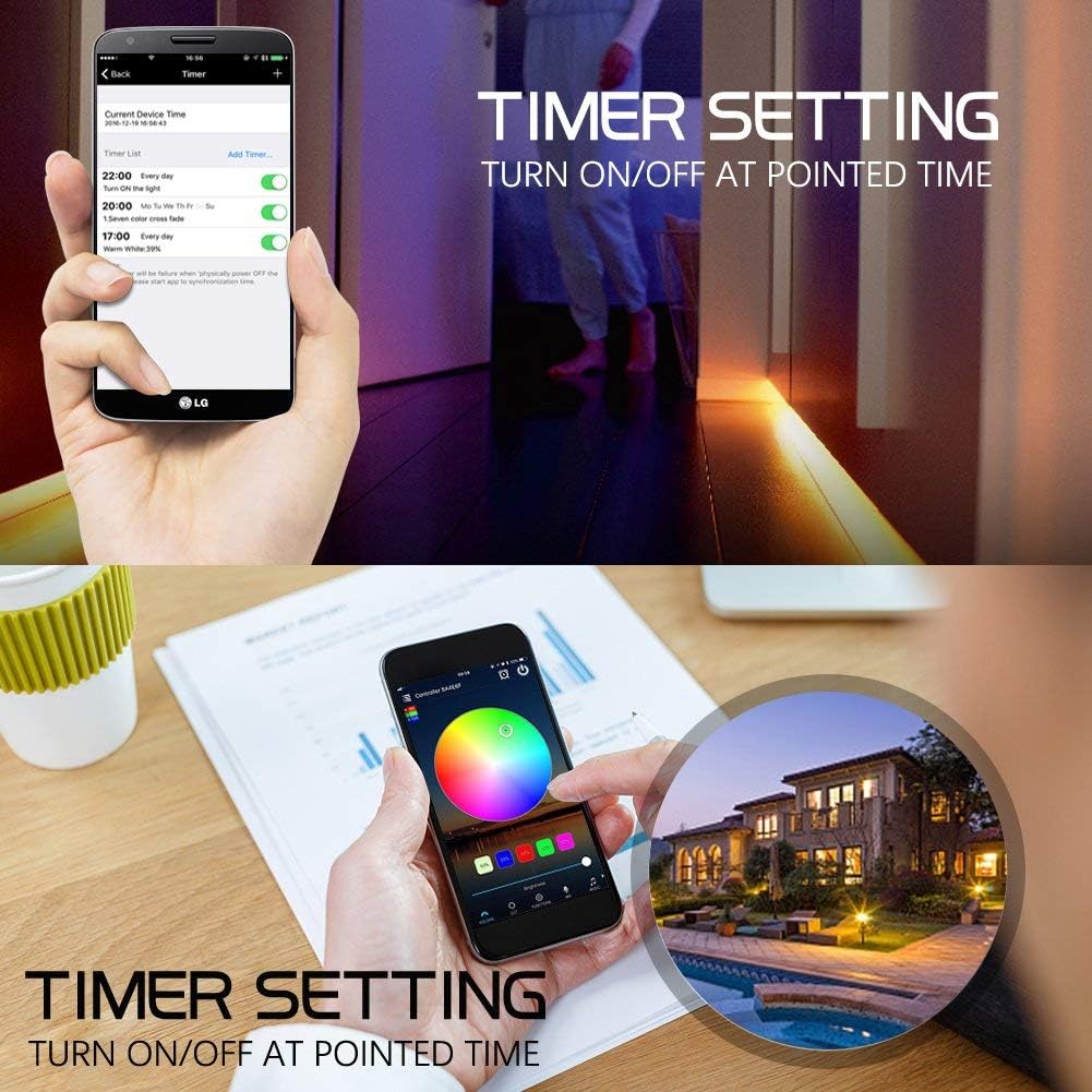 Litake Smart WiFi LED Strip Lights 32.8 ft, App Phone Controlled LED Light Strips Compatible with Alexa Google Home,Music Sound Activated LED Lights for Christmas Bedroom Party Decor