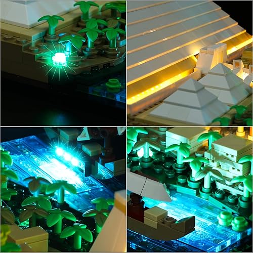 Miniatura 3 de VONADO Kit de luz LED para Lego 21058 Great Pyramid of Giza (sin modelo), kit de iluminación de construcción compatible con Lego 21058 Arquitectura