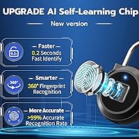 Vista 3 de Cerradura de huellas dactilares, bloqueo Bluetooth, pequeño candado de huellas dactilares con cerradura inteligente sin llave, resistente a