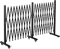 Vista 12 de TECSPACE Barricada de metal expandible industrial, tamaño de expansión 8.2 pies, amarillo y negro, Barricada de seguridad de acero duradero