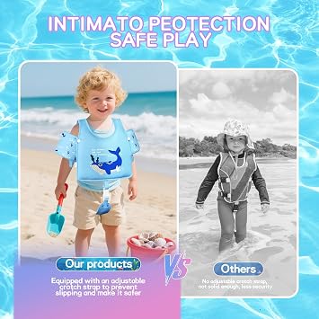 Toddler Swim Vest, Toddler Floaties Fit 13-33LBS, Swim Vest for Toddlers Learning to Swim, Puddle Kids Jumper with Adjustable Strap, Swim Jacket Arm Floaties for Baby Boys Girls 1-7 Years Old