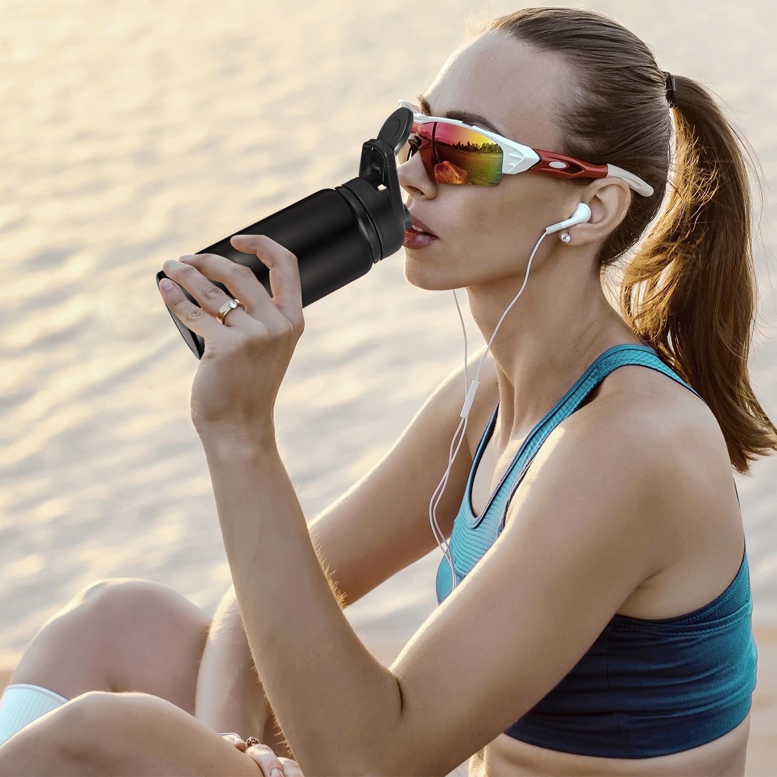 Mimorou 10 botellas de agua de aluminio reutilizables a granel, botellas de agua para deportes al aire libre, paquete múltiple, botellas de viaje para gimnasio, senderismo, ciclismo, camping, pesca,