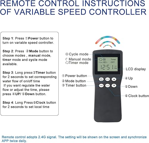 Miniatura 5 de Controlador de velocidad variable Water-Rebirth para bomba de fuente de cascada de estanque de jardín asíncrono