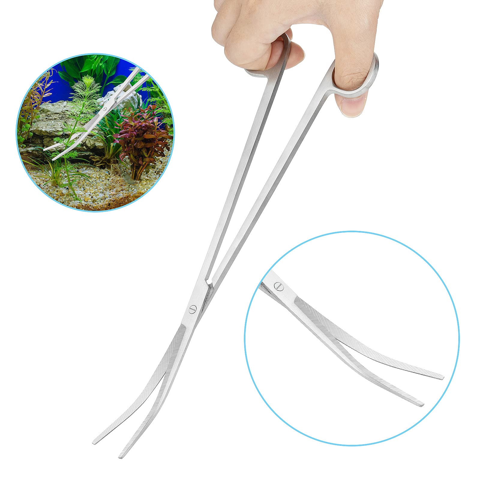 Czemo Serbatoio per Pesci d'acquario in Acciaio Inossidabile Acquario Forbici Pinze Spatola Aquascaping Insieme Di Attrezzi per Fish Tank Piante