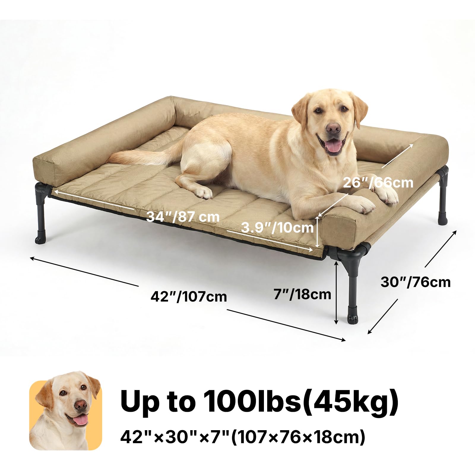 Amazon | Veehoo犬 ベッドペットベッド大型犬 ベッド高架犬用ベッド