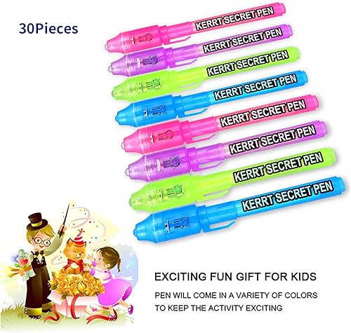Miniatura 7 de 30 bolígrafos de tinta invisible con luz UV, bolígrafos espía con mensaje secreto, marcadores de tinta invisible mágica, recuerdos de fiesta para