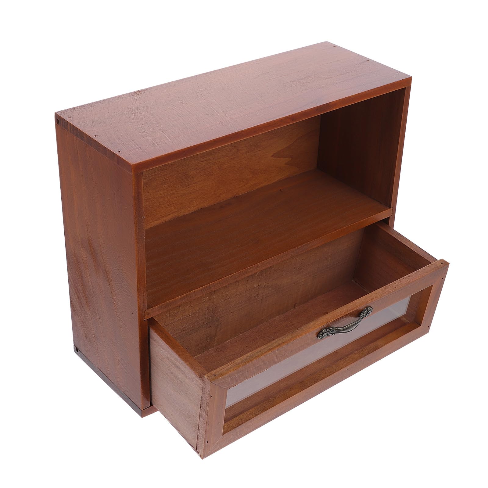 Cassettiera in Legno e Acrilico Cassetti Estratti Grande Capacità per Organizzazione Domestica Stile Retrò Semplice e Funzionale per Conservare Gioielli e Cancelleria