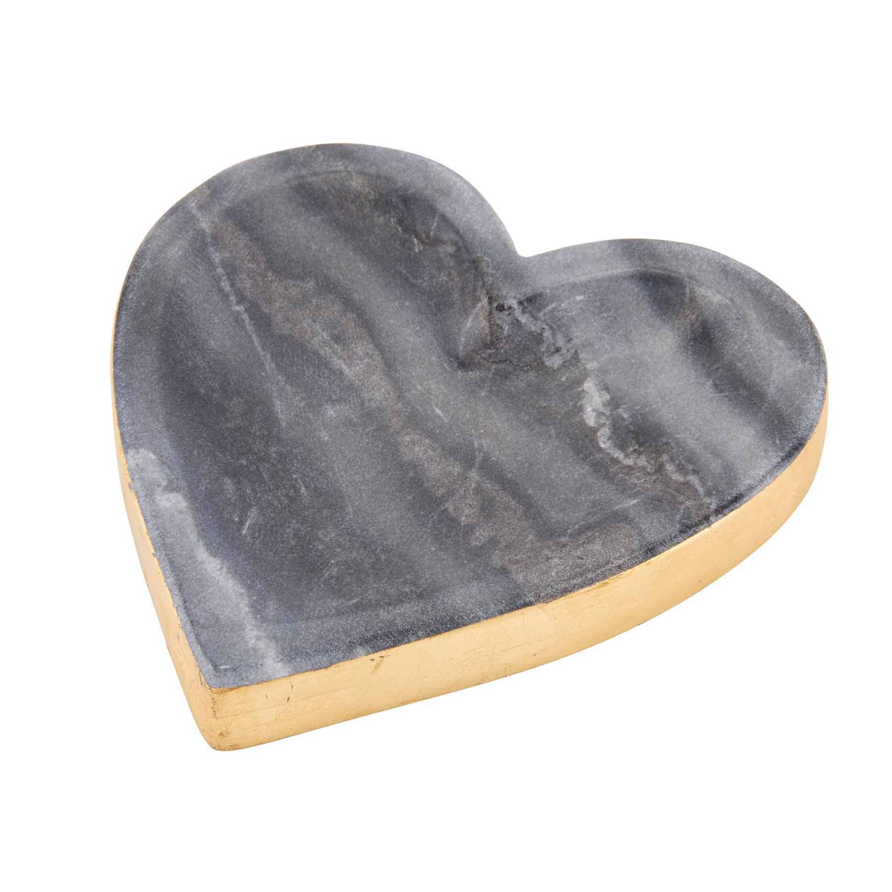 Plateau en marbre gris et bord dorure Mud Pie pour table chic